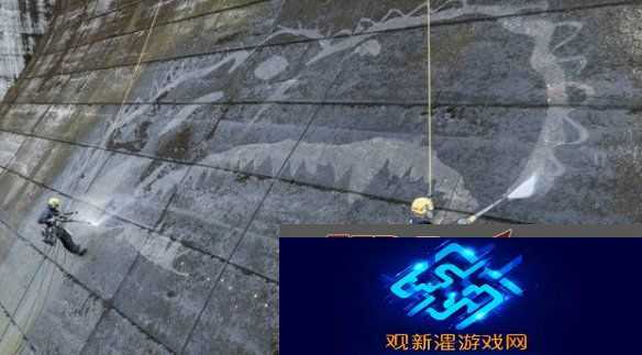 日本佐贺水库大坝惊现哥斯拉壁画！看似天成实际人为
